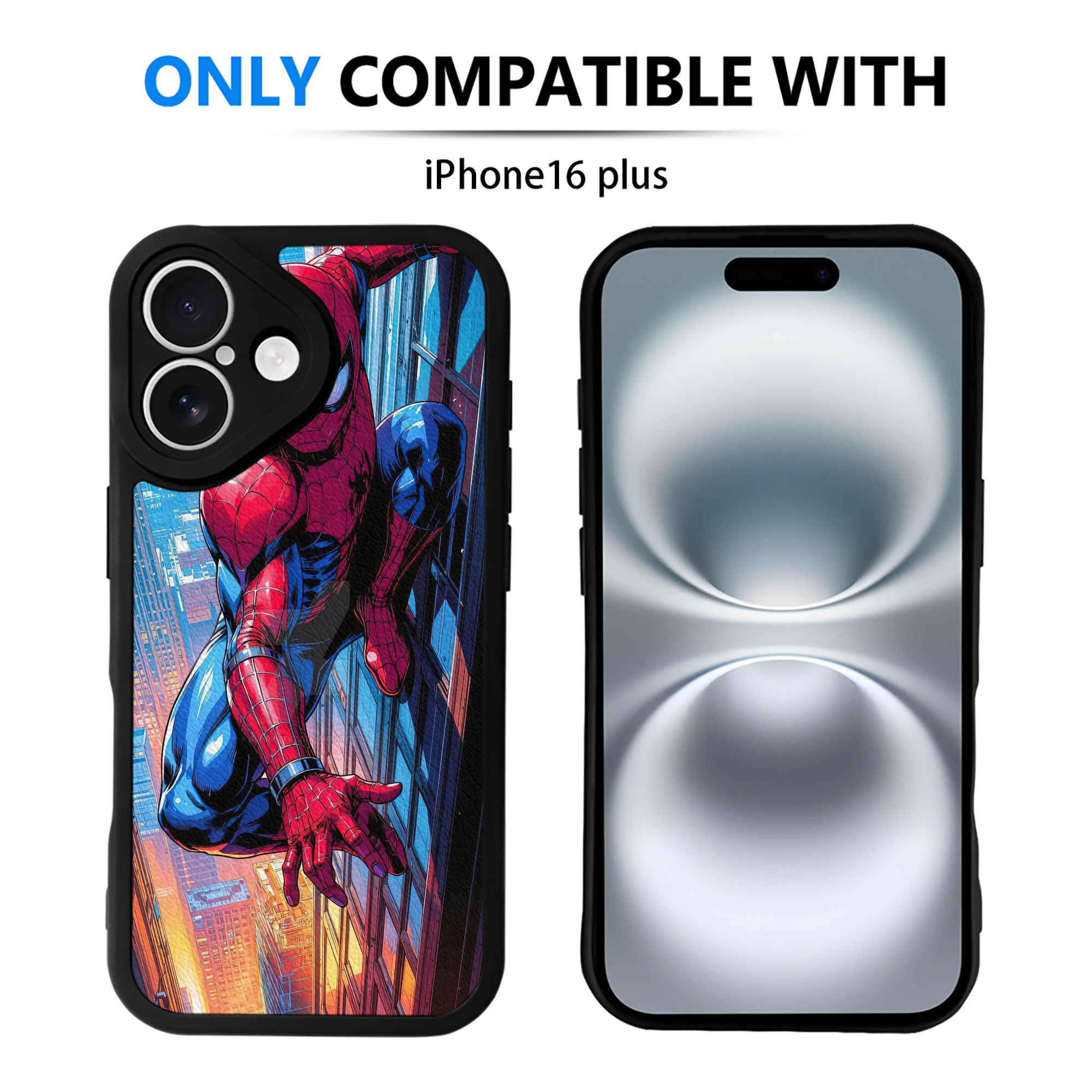 Spider Man スパイダーマン 【iPhone 16シリーズ対応】シリコンスマホケース（レザー調） 材質：シリコン